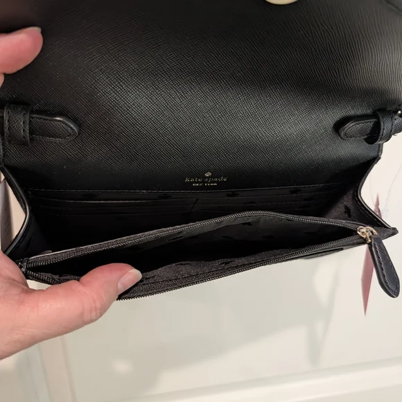 🎉 SALE 🎉 NWT Kate Spade Tinsel Flap Crossbody Convertible Clutch Glitter - Picture 10 of 16